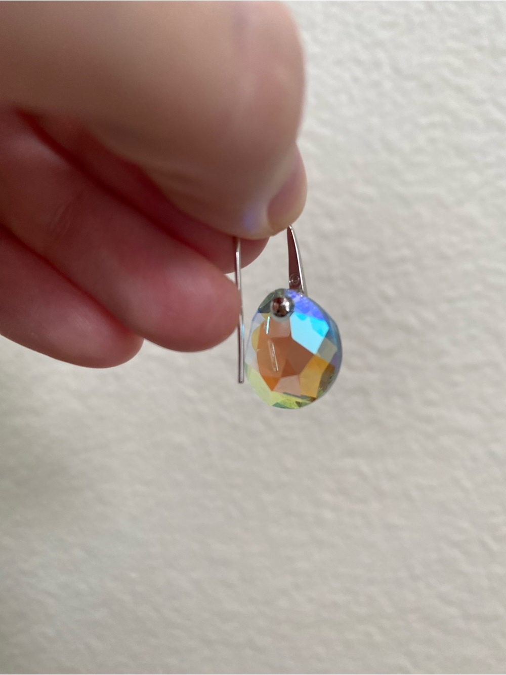 Swarovski Galet Light Azore Blue Pierced Earrings - Picture 3 of 5
